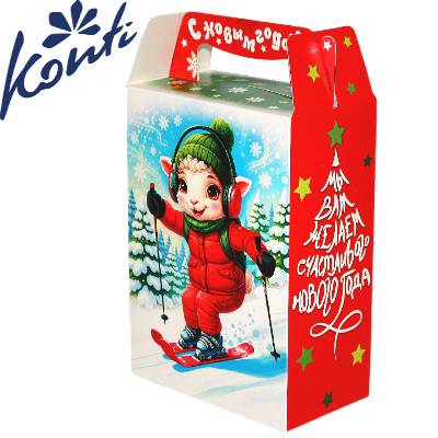 Сладкий новогодний подарок от Конти в картонной упаковке